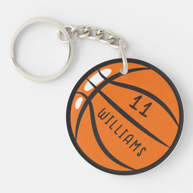 Personalized basketball keychain | name and number (Front)