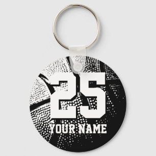 Personalized basketball keychain   name and number