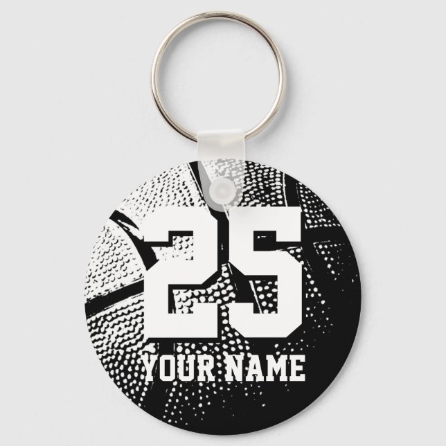 Personalized basketball keychain | name and number (Front)