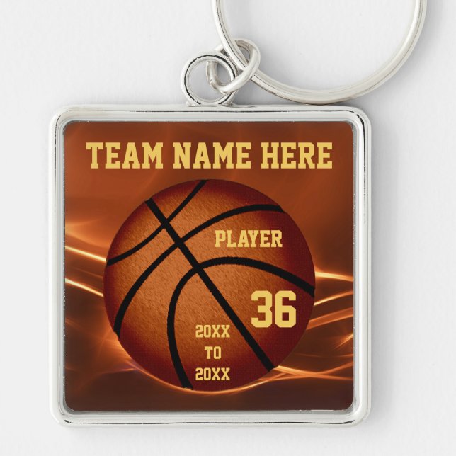 Personalized Basketball Keychains with 4 TEXT (Front)