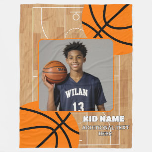 Personalized Basketball Kids Sport Fleece Blanket