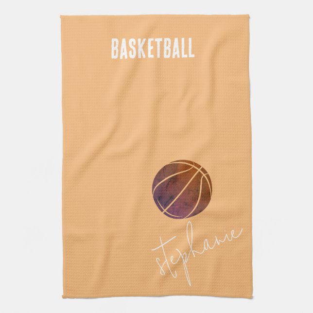 Personalized Basketball Kitchen Towel (Vertical)