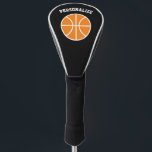 Personalized basketball logo golf driver cover<br><div class="desc">Personalized basketball logo golf driver cover gift for golfers. Modern design with ball icon. Bold sports typography template for name or monogram letters. Classy Father's day or Birthday gift idea for dad or grandpa. Trendy golfing accessories for men and women who love playing golf. Protect your golf clubs with monogrammed...</div>