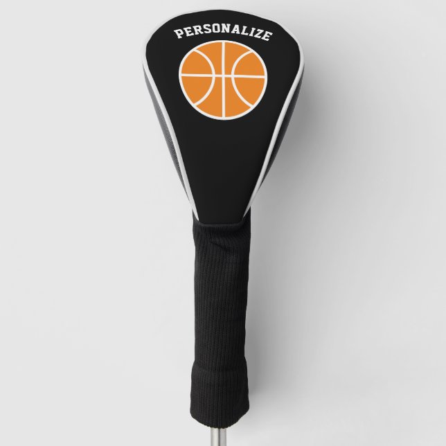 Personalized basketball logo golf driver cover (Front)