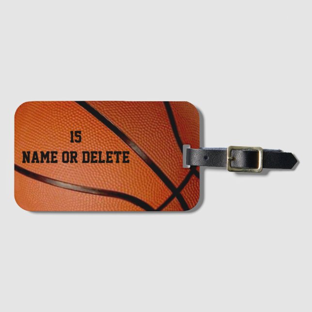 Personalized Basketball Luggage Tags (Front Horizontal)