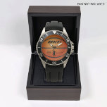 Personalized Basketball Men's Wrist Watch<br><div class="desc">This personalized men's wristwatch is the perfect way to show your love for the game of basketball. The watch features a custom-designed basketball dial with your name,  position played,  and the EST You can also add a faux electronic signature to make the watch truly your own.</div>