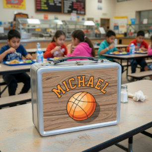 Personalized Basketball Metal Lunchbox