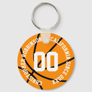 Personalized Basketball Modern Keychain