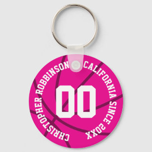 Personalized Basketball Modern Keychain