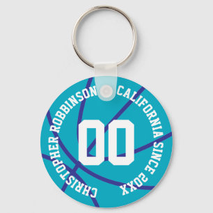 Personalized Basketball Modern  Keychain