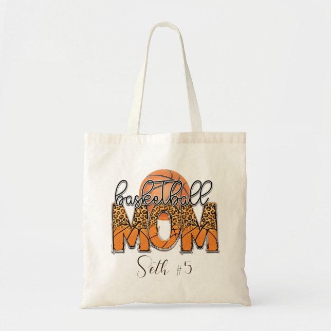 Personalized Basketball Mom Tote Bag (Front)