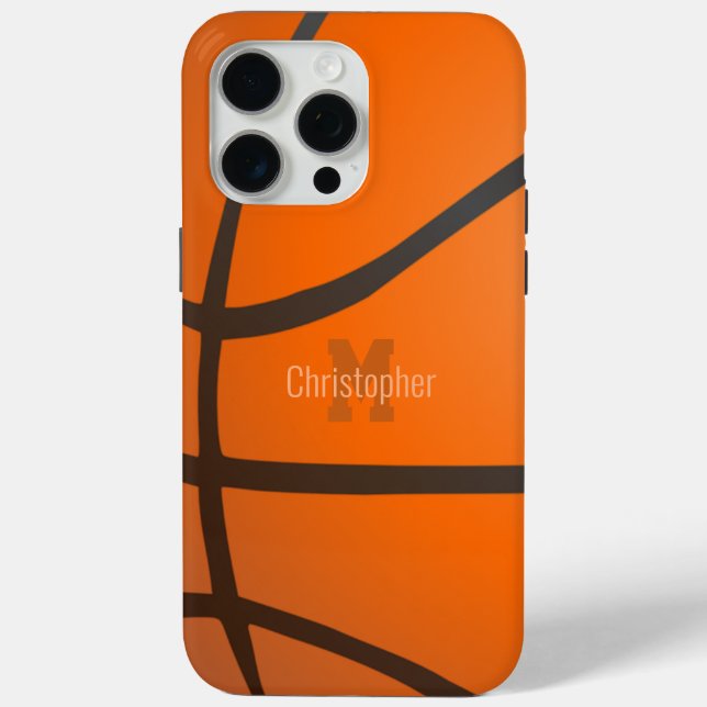 Personalized Basketball Monogram Initials Name Case-Mate iPhone Case (Back)