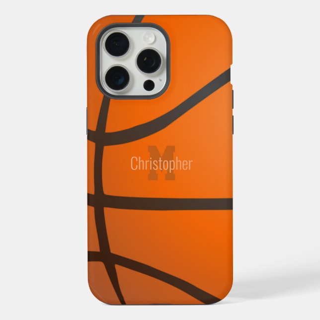 Personalized Basketball Monogram Initials Name iPhone Case (Back)