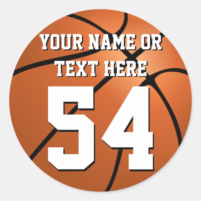 Personalized Basketball Name Number Circle sticker (Front)