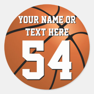Personalized Basketball Name Number Circle sticker