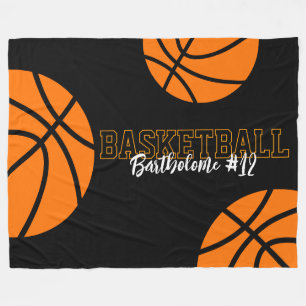 Personalized Basketball Name Player Team Fleece Blanket
