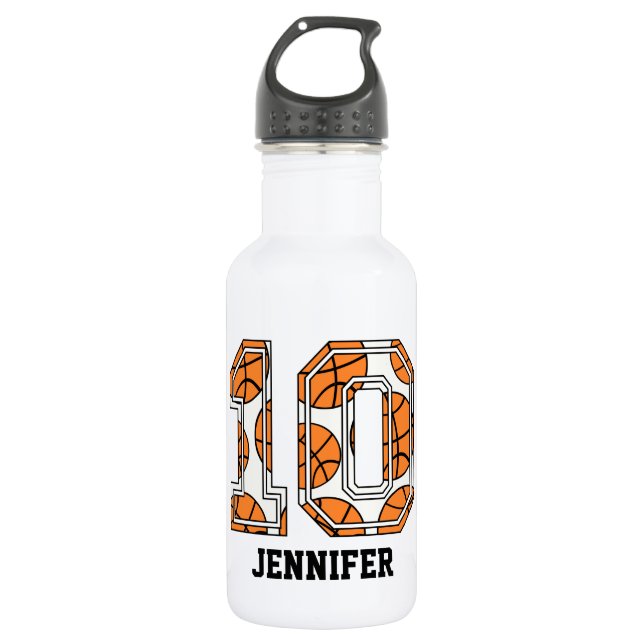 Personalized Basketball Number 10 532 Ml Water Bottle (Front)