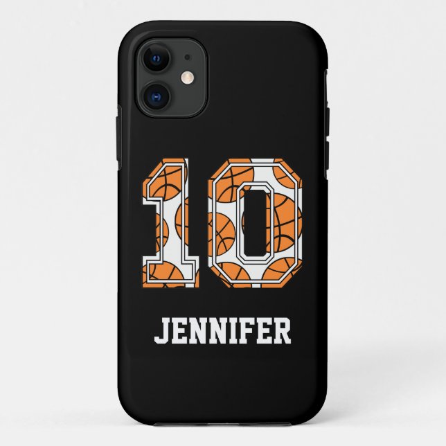 Personalized Basketball Number 10 Case-Mate iPhone Case (Back)