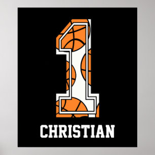 Personalized Basketball Number 1 Poster