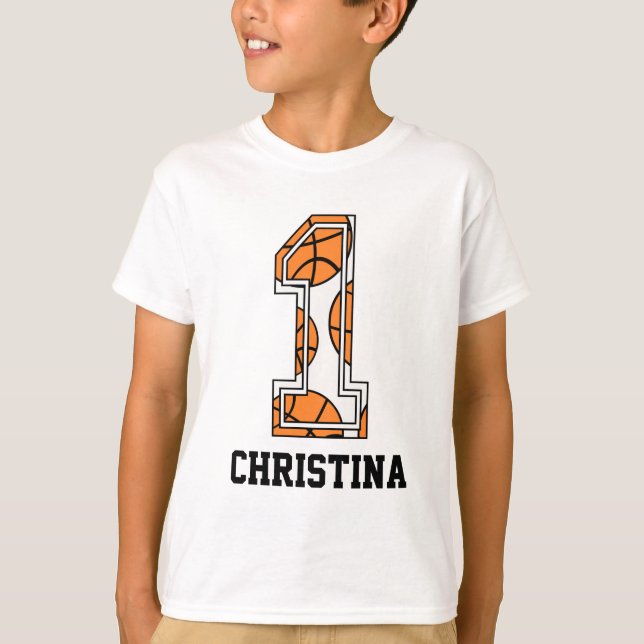 Personalized Basketball Number 1 T-Shirt (Front)