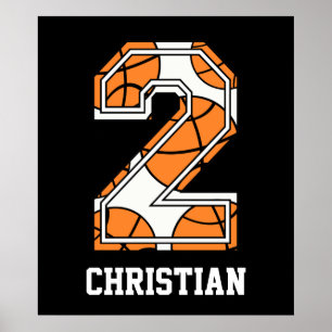 Personalized Basketball Number 2 Poster