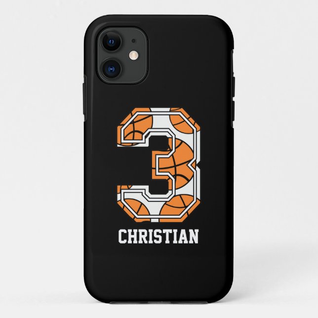 Personalized Basketball Number 3 Case-Mate iPhone Case (Back)