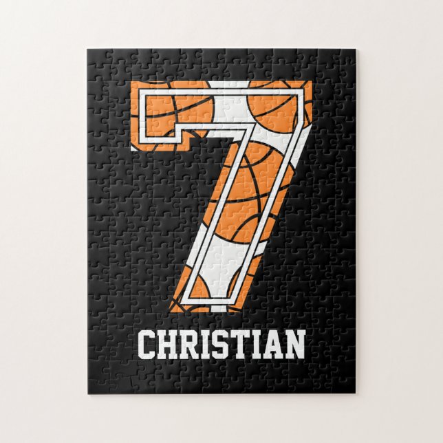 Personalized Basketball Number 7 Jigsaw Puzzle (Vertical)