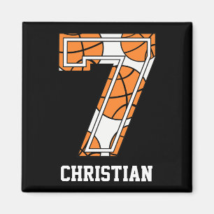 Personalized Basketball Number 7 Magnet