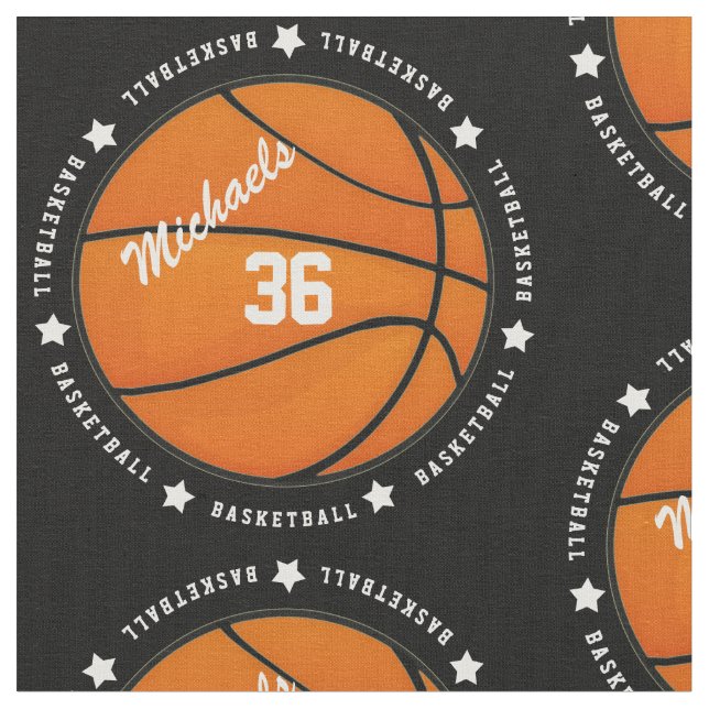 Personalized Basketball Number Name Fabric (Close Up)