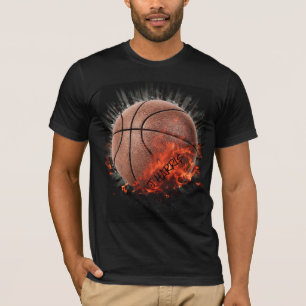 Personalized Basketball On Fire T-Shirt
