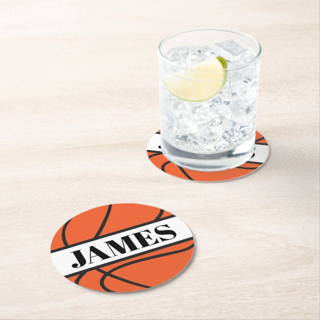 Personalized Basketball Paper Coaster (Insitu)