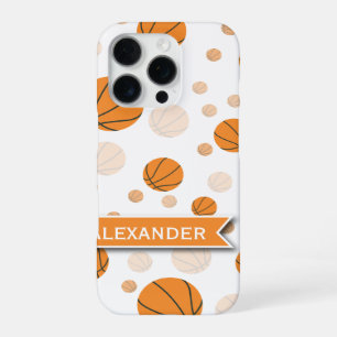Personalized Basketball Pattern iPhone 16 Pro Case