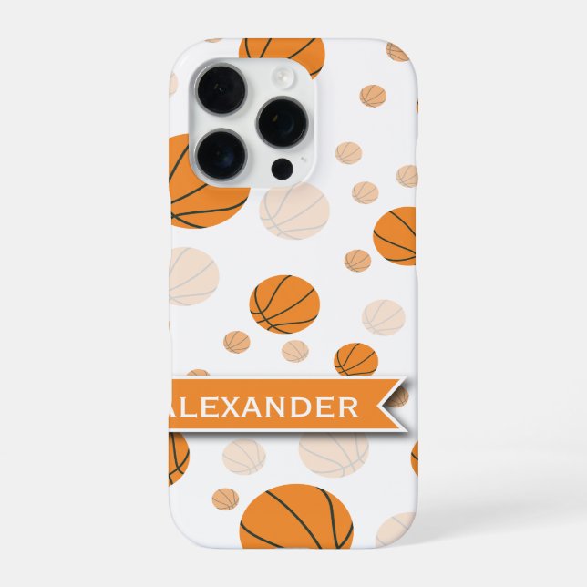 Personalized Basketball Pattern iPhone Case (Back)