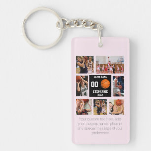 Personalized Basketball Photo Collage Keychain