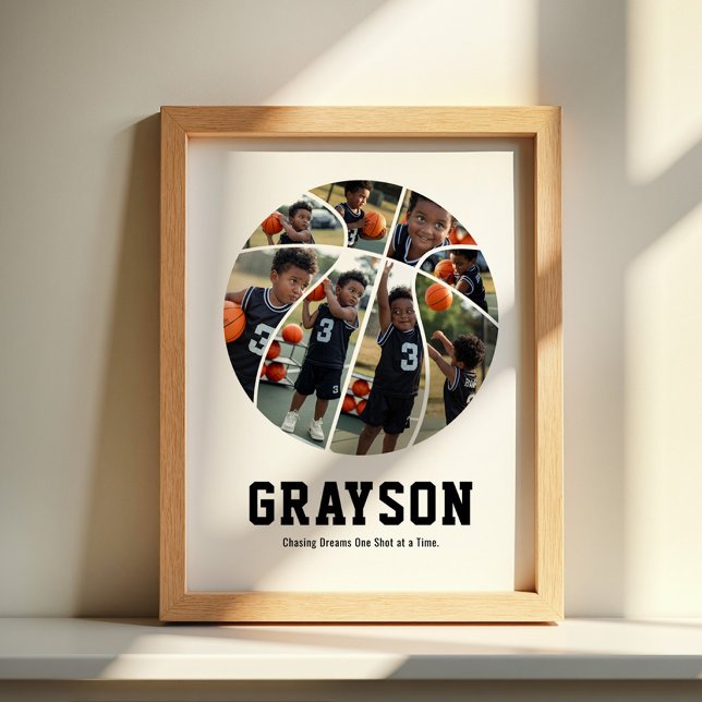 Personalized Basketball Photo Collage Poster (Creator Uploaded)