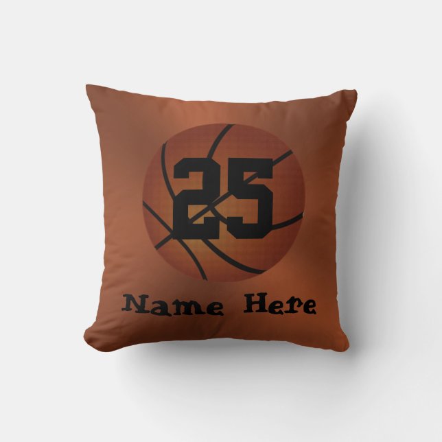 Personalized Basketball Pillows w/ NAME and NUMBER (Front)