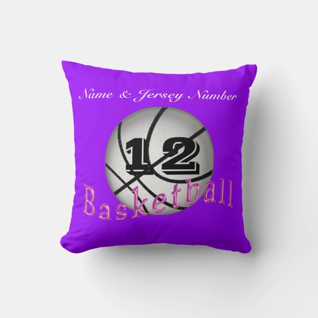 Personalized Basketball Pillows w/ NAME and NUMBER (Front)