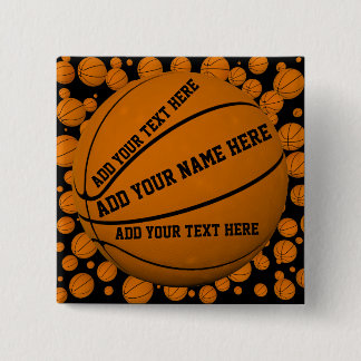 Personalized Basketball pinback buttons