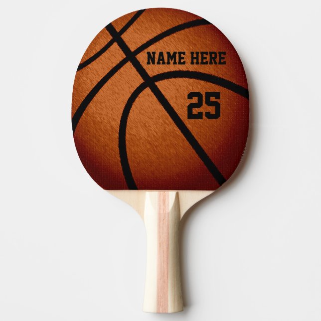 Personalized Basketball Ping Pong Paddle (Front)