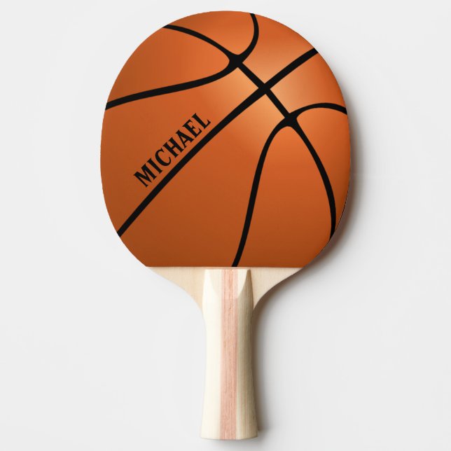 Personalized Basketball Ping Pong Paddle (Front)