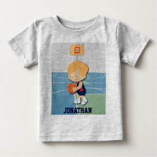 Personalized basketball player cartoon Toddler Baby T-Shirt