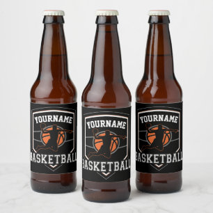 Personalized Basketball Player NAME Slam Dunk Team Beer Bottle Label