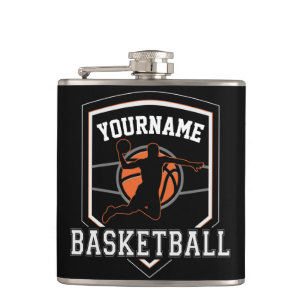Personalized Basketball Player NAME Slam Dunk Team Hip Flask