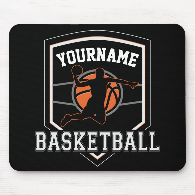 Personalized Basketball Player NAME Slam Dunk Team Mouse Pad (Front)