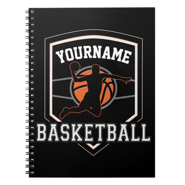 Personalized Basketball Player NAME Slam Dunk Team Notebook (Front)