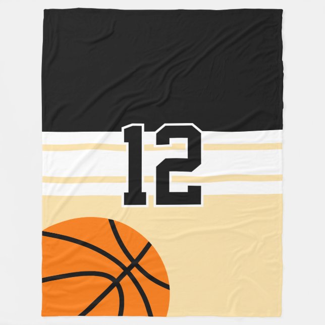 Personalized Basketball Player number Fleece Blanket (Front)