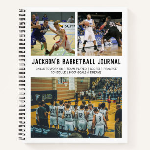 Personalized Basketball Player Team Photo Collage Notebook