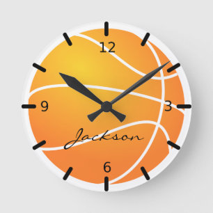 Personalized Basketball Round Clock