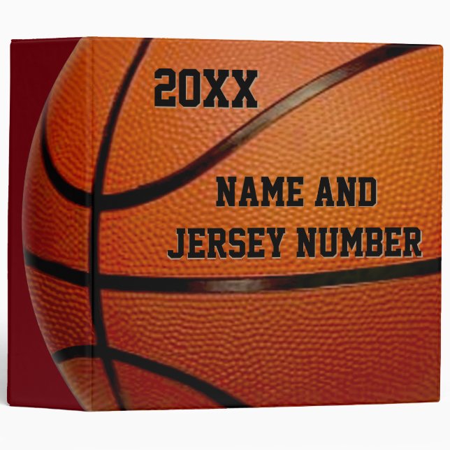 Personalized Basketball School Supplies, 3 Binder (Front/Spine)
