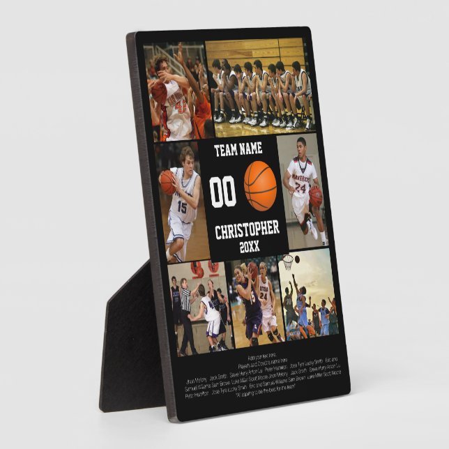 Personalized Basketball Senior Night Commemorative Plaque (Side)